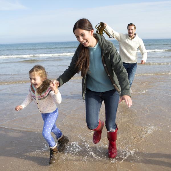 Family at beach